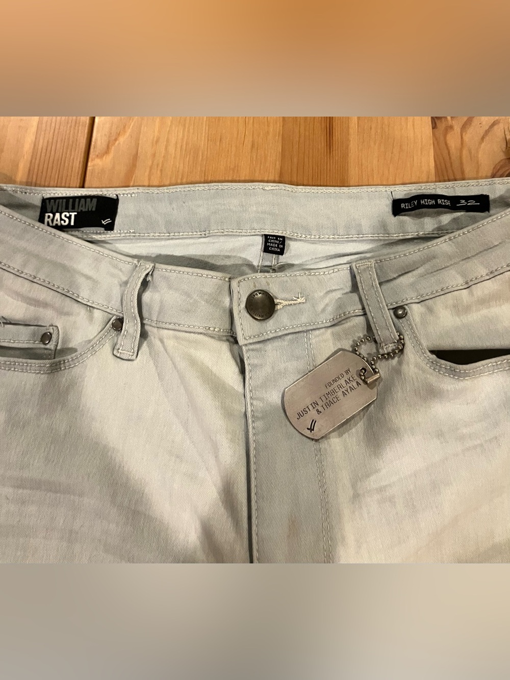NEW William Rast Jeans Light Gray Riley High Rise Size 32 - Picture 5 of 13